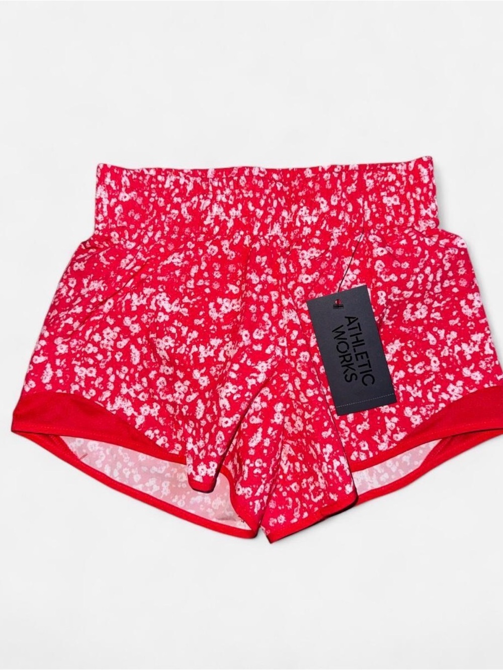 Athletic Works Women's Red Floral Performance Shorts